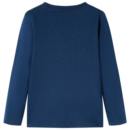 Kinder-Langarmshirt Marineblau 128