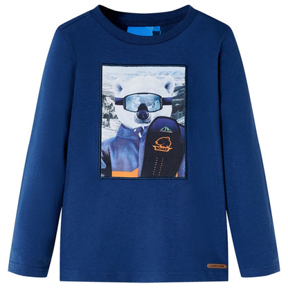 Kinder-Langarmshirt Jeansblau 116