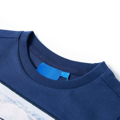 Kinder-Langarmshirt Jeansblau 128