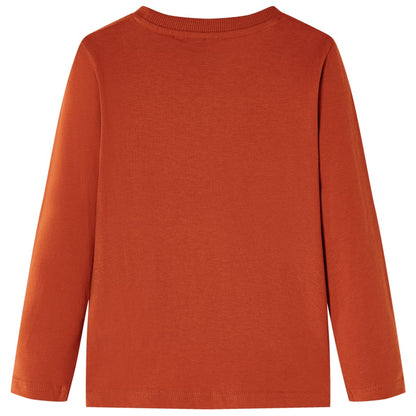 Kinder-Langarmshirt Rostbraun 92