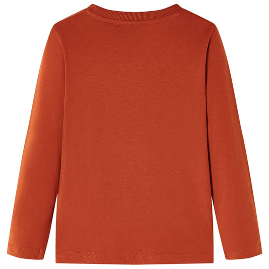 Kinder-Langarmshirt Rostbraun 92