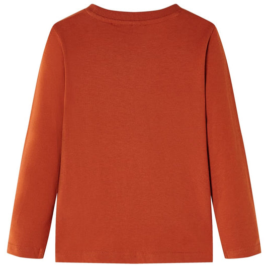 Kinder-Langarmshirt Rostbraun 128