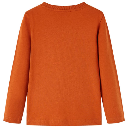Kinder-Langarmshirt Rostbraun 116