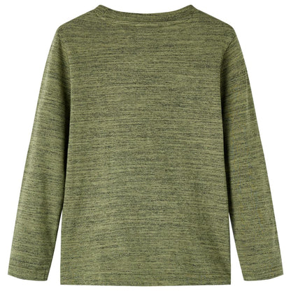 Kinder-Langarmshirt Khaki Melange 92