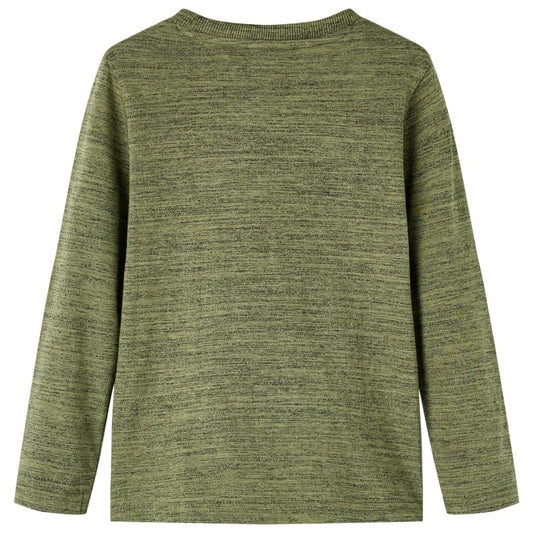 Kinder-Langarmshirt Khaki Melange 92