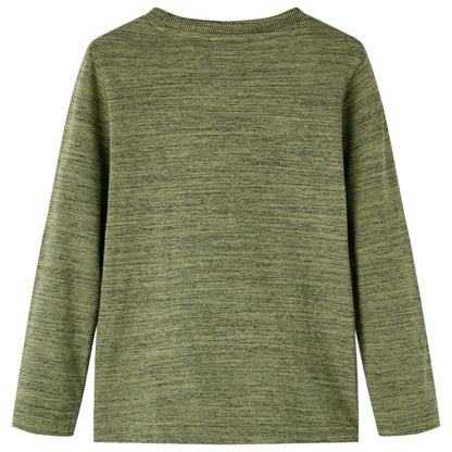 Kinder-Langarmshirt Khaki Melange 104
