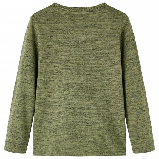 Kinder-Langarmshirt Khaki Melange 116