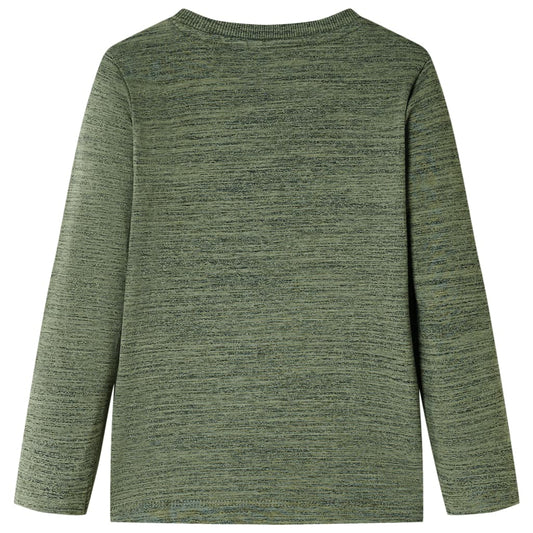 Kinder-Langarmshirt Khaki Melange 104
