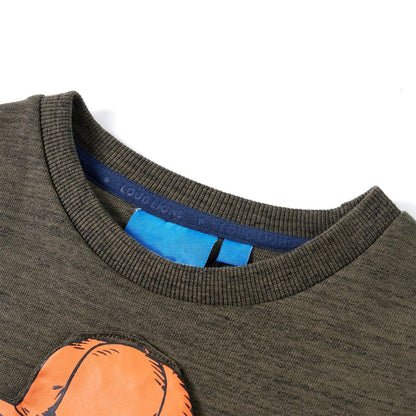Kinder-Sweatshirt Dunkelkhaki Melange 104