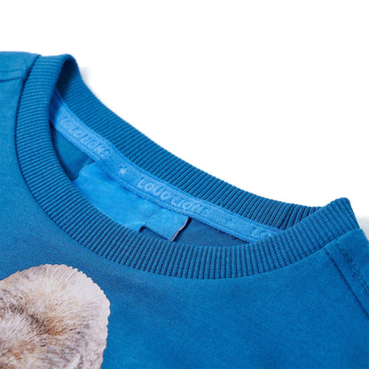 Kinder-Langarmshirt Petrolblau 92