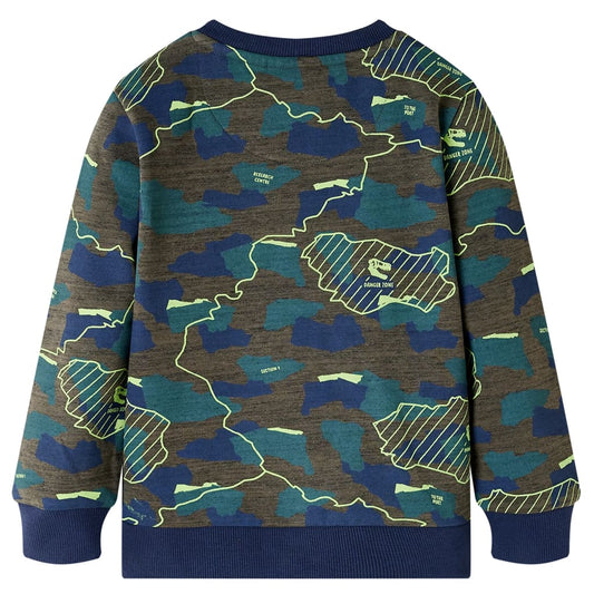 Kinder-Sweatshirt Dunkles Khaki Melange 104