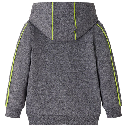 Kinder-Kapuzenpullover mit Reißverschluss Grau Melange 104