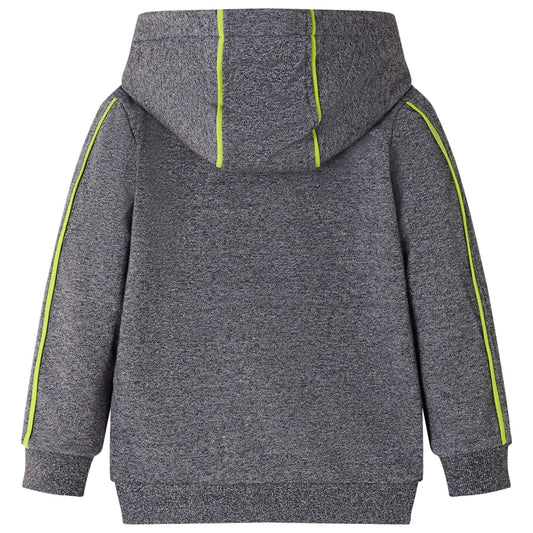 Kinder-Kapuzenpullover mit Reißverschluss Grau Melange 104