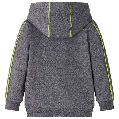 Kinder-Kapuzenpullover mit Reißverschluss Grau Melange 116