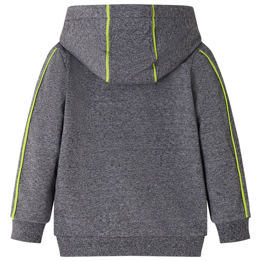 Kinder-Kapuzenpullover mit Reißverschluss Grau Melange 116