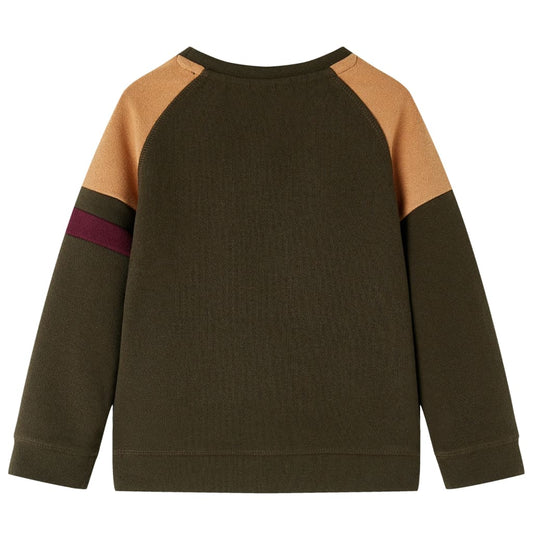 Kinder-Sweatshirt Dunkles Khaki und Kamelbraun 92
