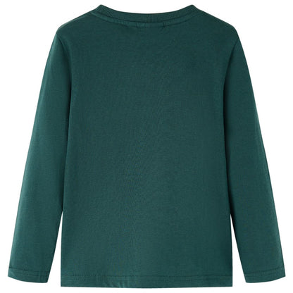 Kinder-Langarmshirt Dunkelgrün 128