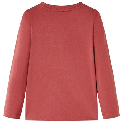 Kinder-Langarmshirt Dunkelrot 128
