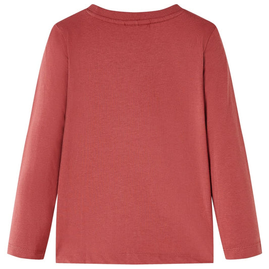 Kinder-Langarmshirt Dunkelrot 128