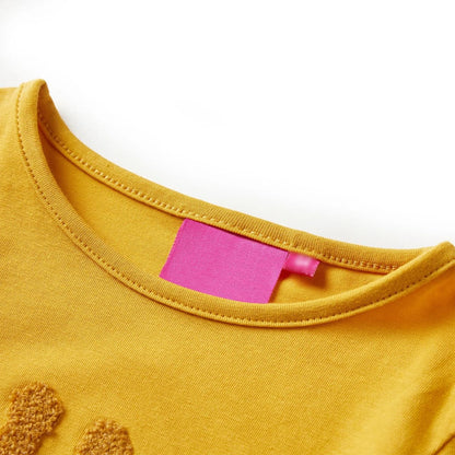 Kinder-Langarmshirt Dunkles Ocker 140