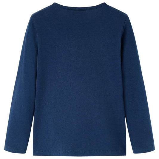 Kinder-Langarmshirt Marineblau 116