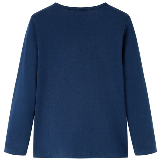 Kinder-Langarmshirt Marineblau 128