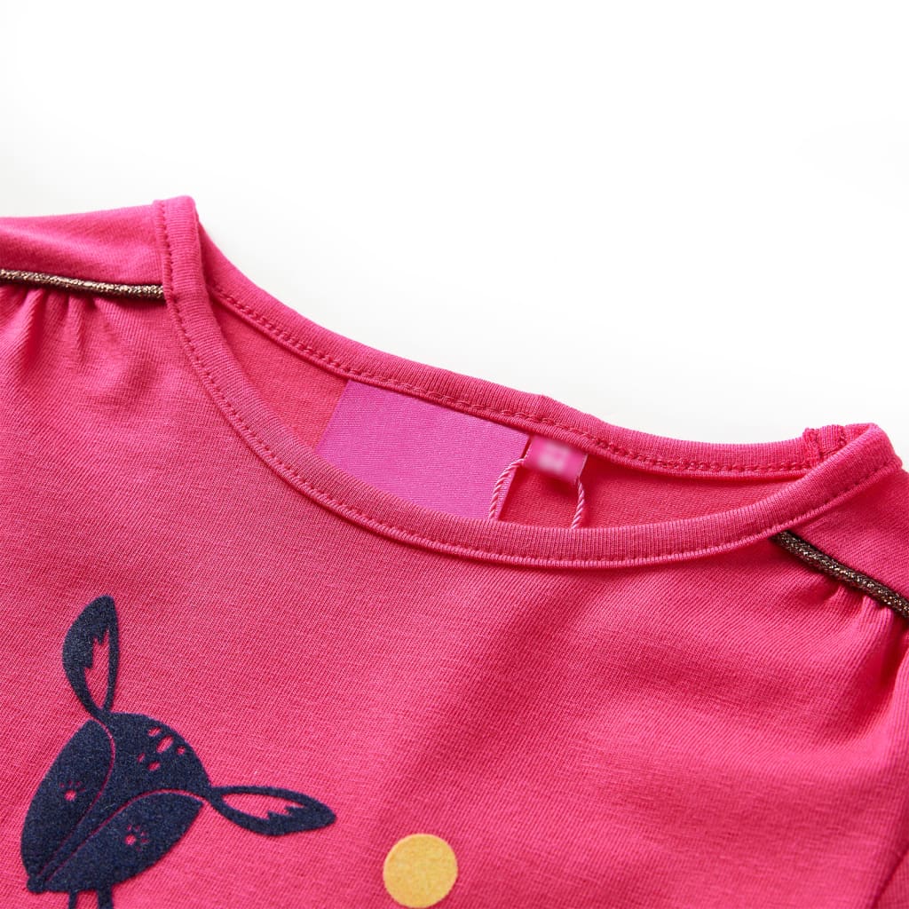 Kinder-Langarmshirt Knallrosa 140