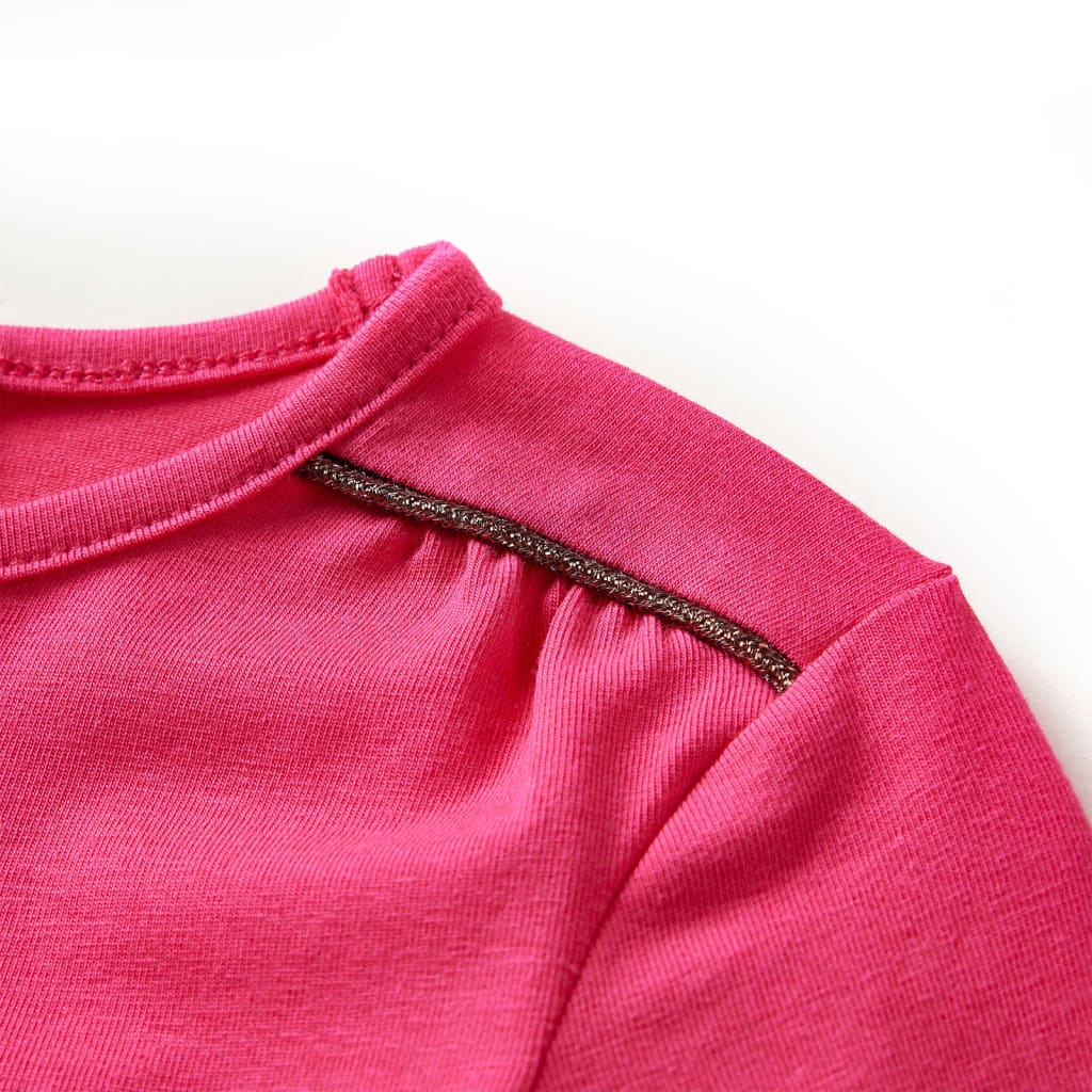 Kinder-Langarmshirt Knallrosa 140