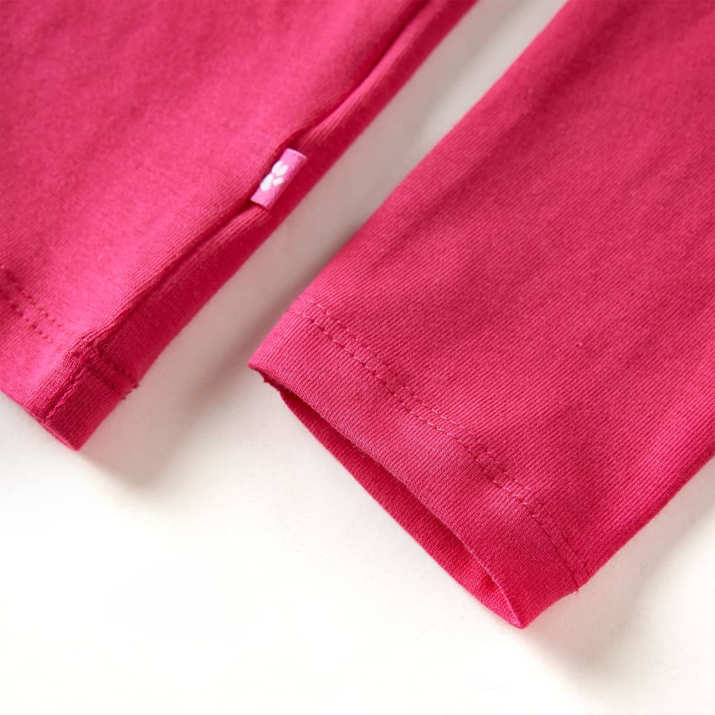 Kinder-Langarmshirt Knallrosa 140