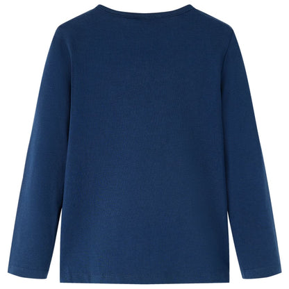 Kinder-Langarmshirt Marineblau 128