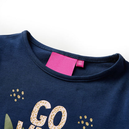 Kinder-Langarmshirt Marineblau 140