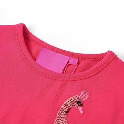 Kinder-Langarmshirt Knallrosa 104