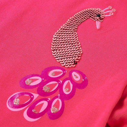 Kinder-Langarmshirt Knallrosa 116