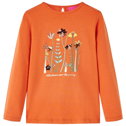 Kinder-Langarmshirt Dunkelorange 116