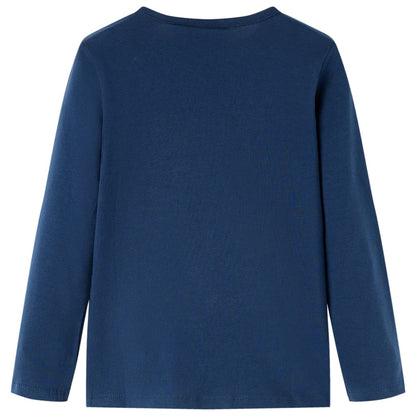 Kinder-Langarmshirt Marineblau 128