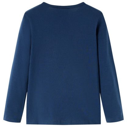 Kinder-Langarmshirt Marineblau 140