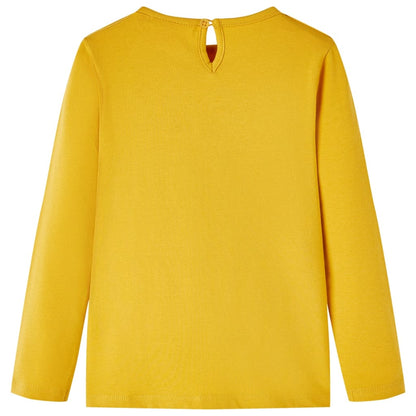 Kinder-Langarmshirt Dunkles Ocker 140