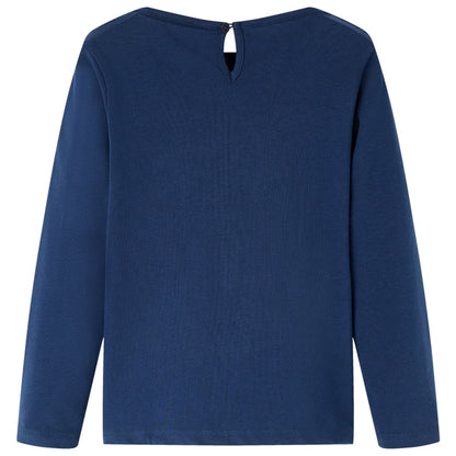 Kinder-Langarmshirt Marineblau 128