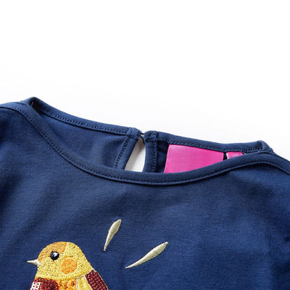 Kinder-Langarmshirt Marineblau 128