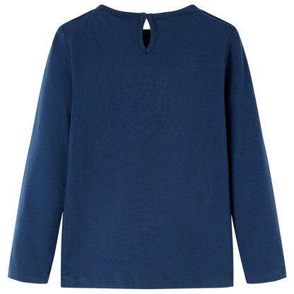 Kinder-Langarmshirt Marineblau 128
