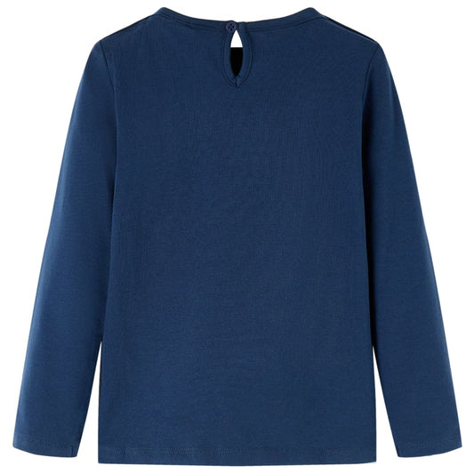 Kinder-Langarmshirt Marineblau 128