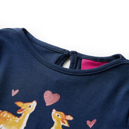 Kinder-Langarmshirt Marineblau 128