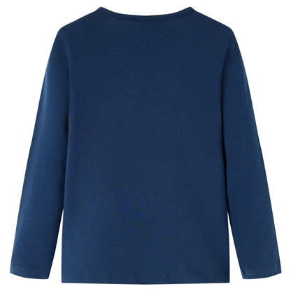 Kinder-Langarmshirt Marineblau 140