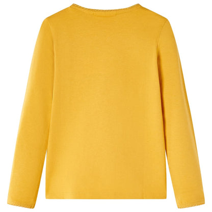 Kinder-Langarmshirt Dunkles Ocker 92