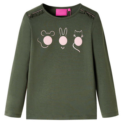 Kinder-Langarmshirt Khaki 92