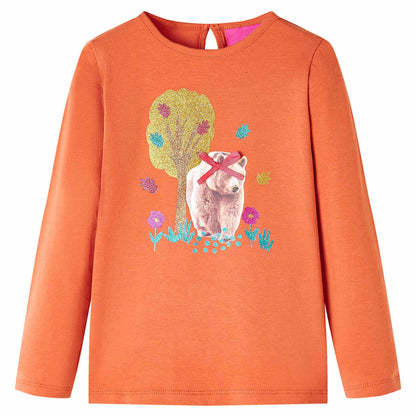 Kinder-Langarmshirt Dunkelorange 104