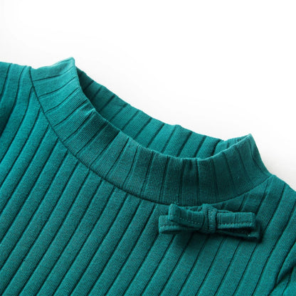 Kinder-Langarmshirt Rippstrick Dunkelgrün 116
