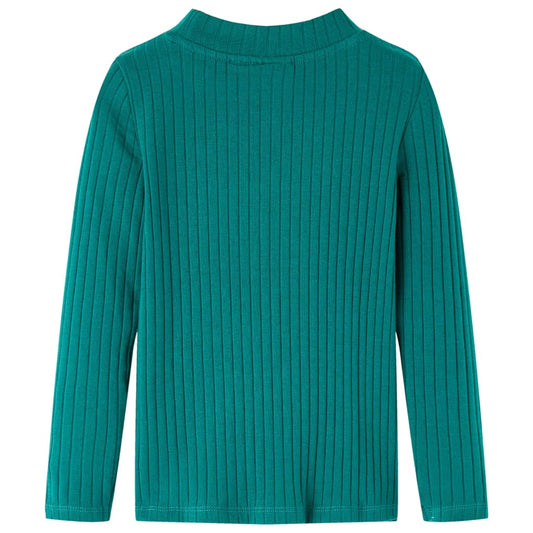 Kinder-Langarmshirt Rippstrick Dunkelgrün 128