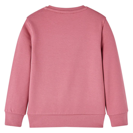 Kinder-Sweatshirt Samt-Patchwork Himbeerrosa 140