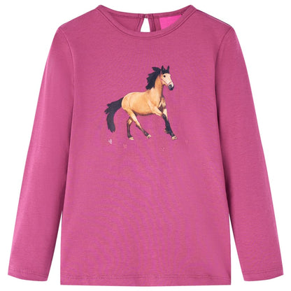 Kinder-Langarmshirt Himbeerrot 92